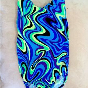 Swirly bright colored leotard